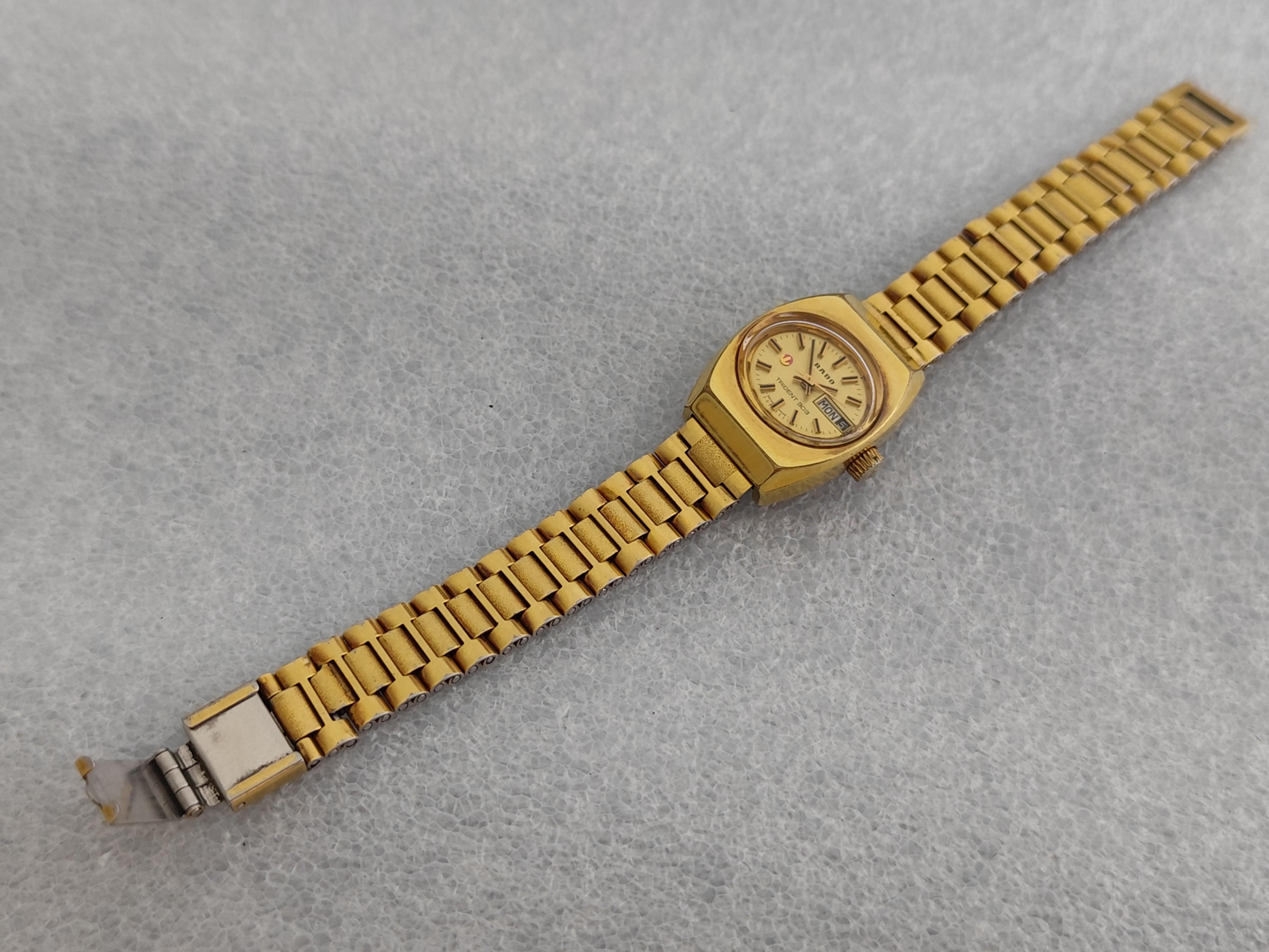 Rado TRIDENT 303 Day Date Vergoldete Automatik Damenuhr im Angebot 14