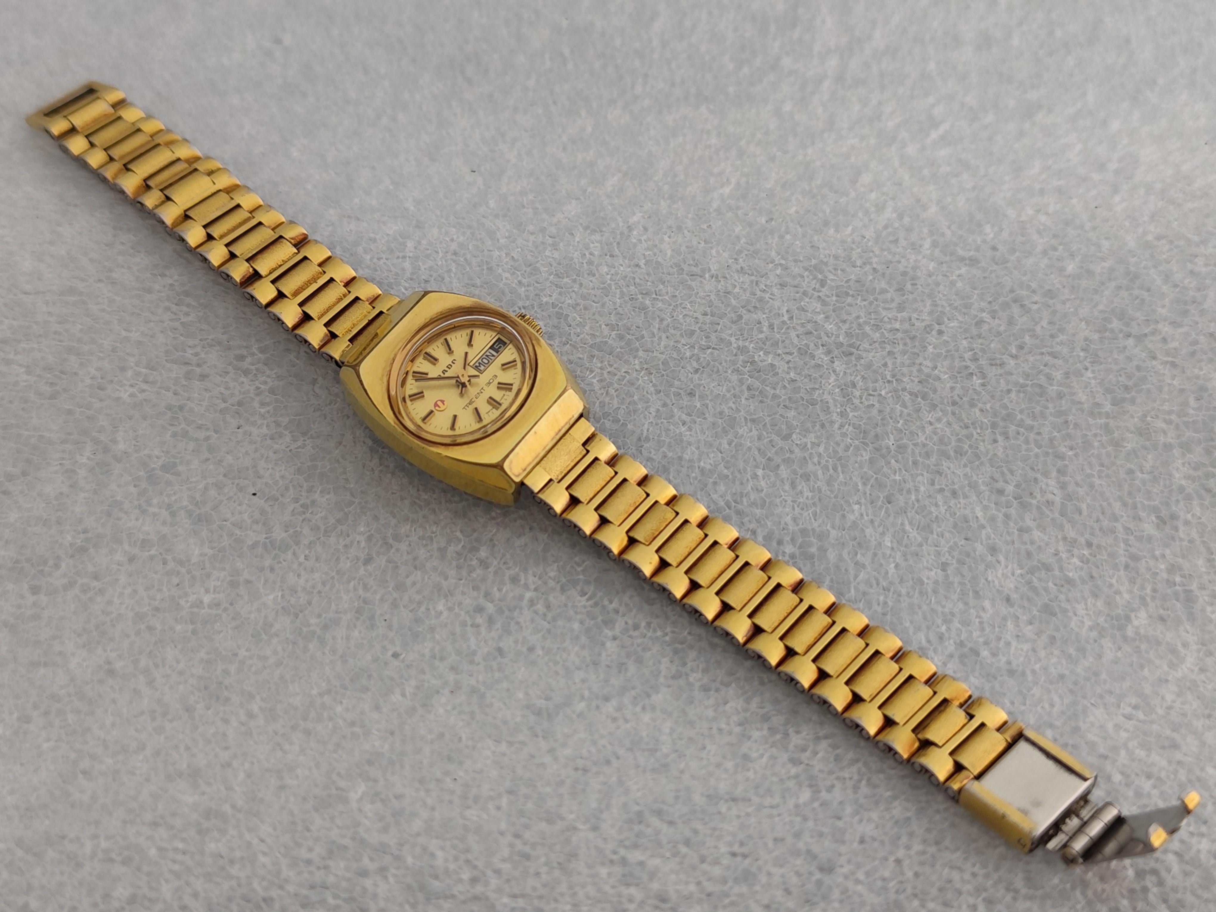 Rado TRIDENT 303 Day Date Vergoldete Automatik Damenuhr im Angebot 15