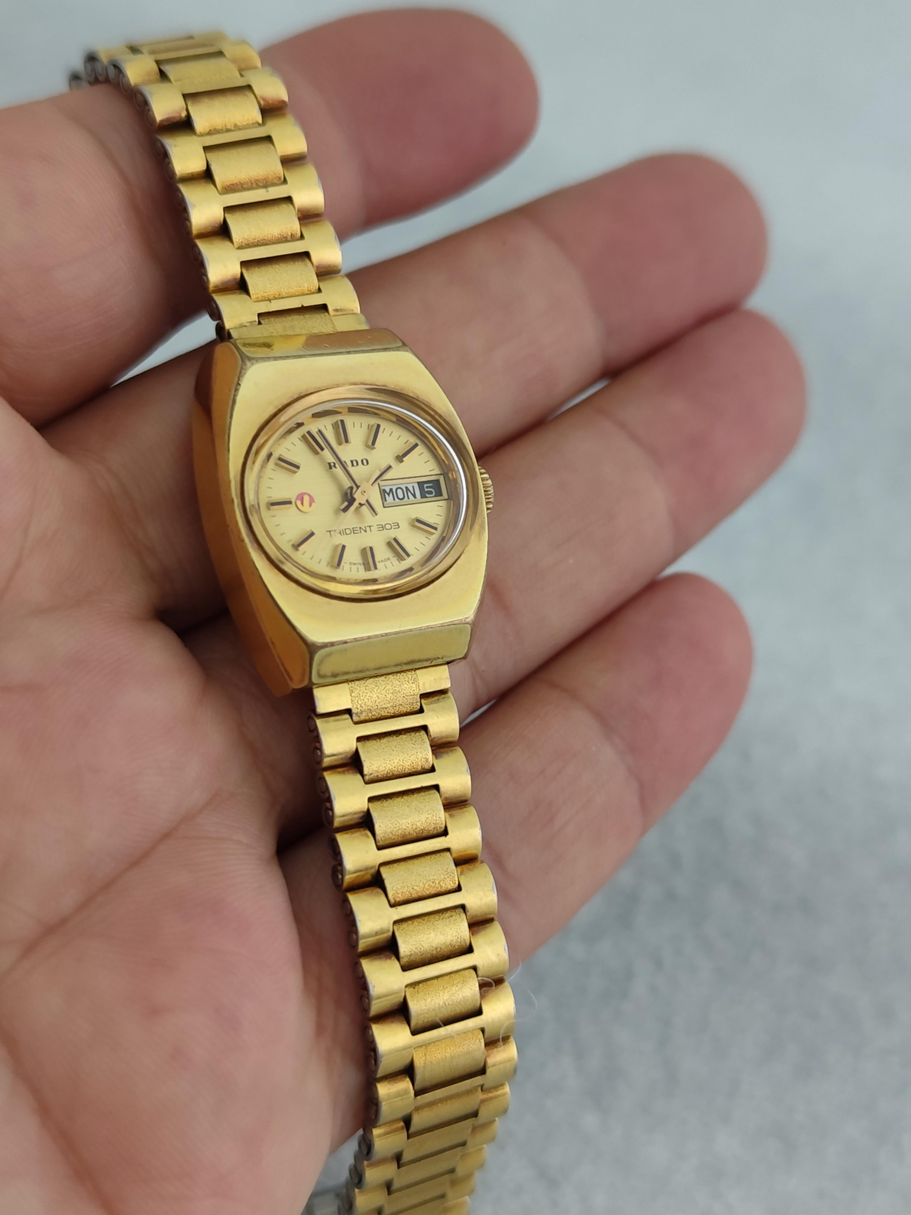 Rado TRIDENT 303 Day Date Vergoldete Automatik Damenuhr im Angebot 1