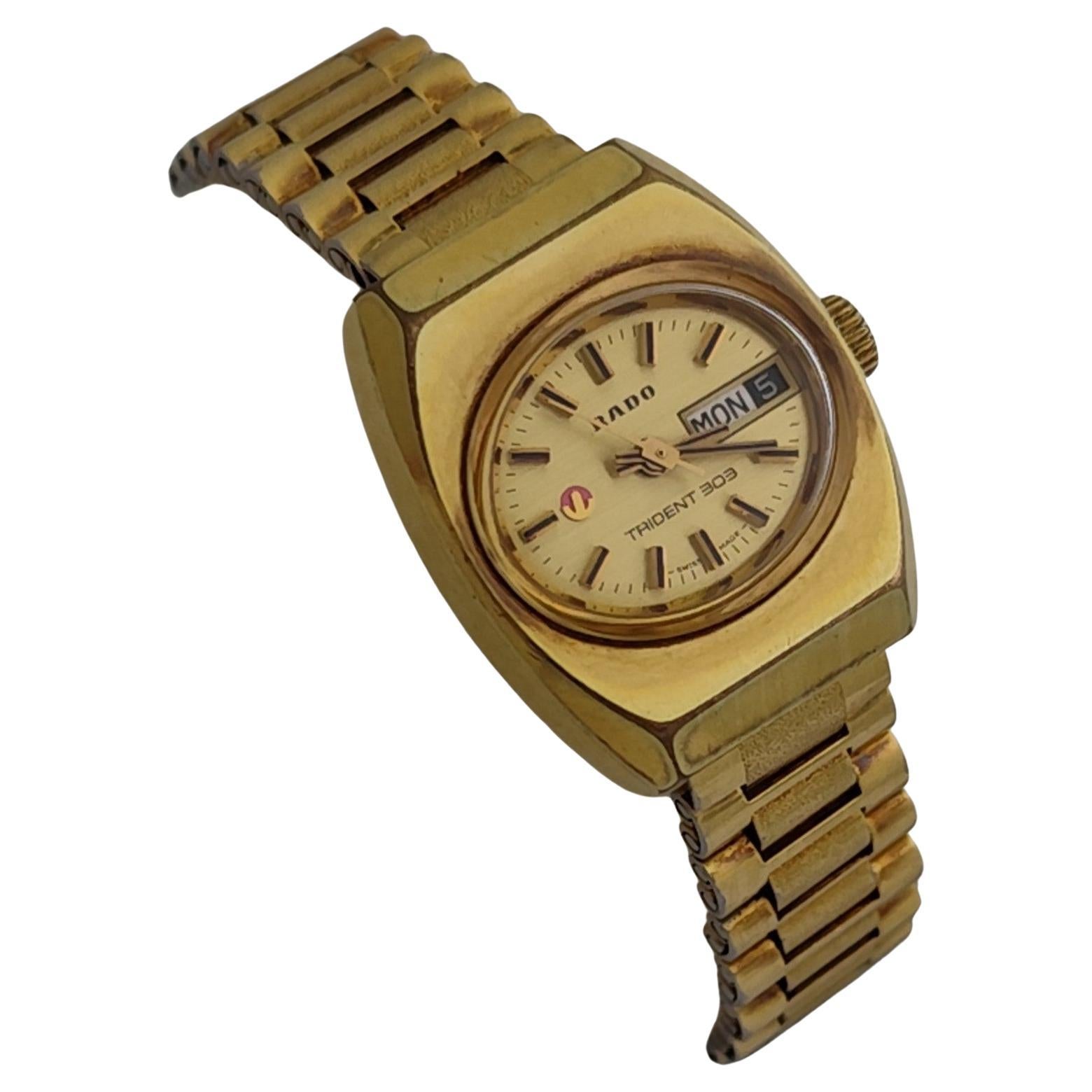 Rado TRIDENT 303 Day Date Vergoldete Automatik Damenuhr im Angebot