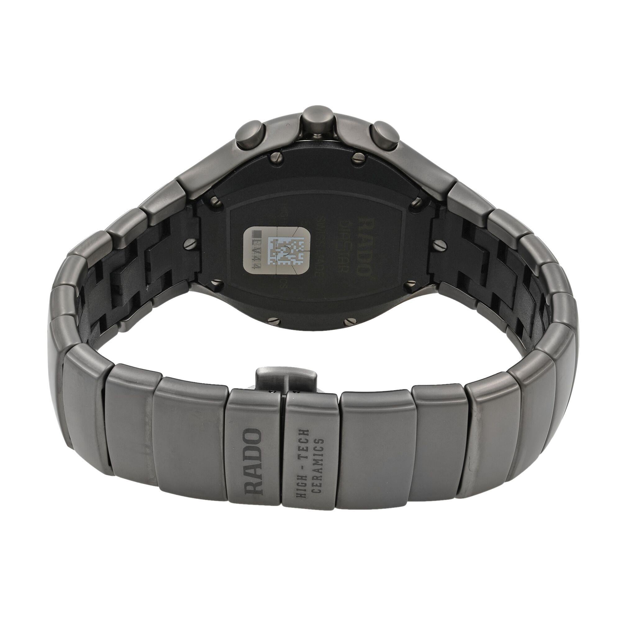 Rado True Ceramic Chronograph Grey Dial Quartz Men’s Watch R27897102 2