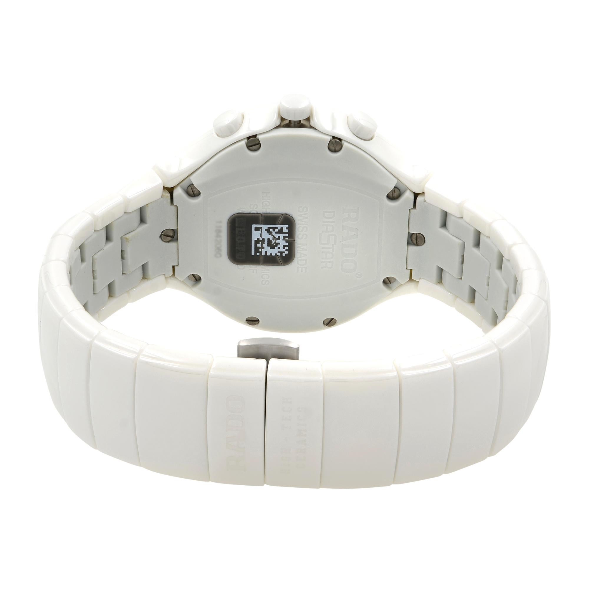 Rado True Jubile Chronograph White Quartz Men's Watch R27832702 In New Condition In New York, NY