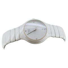 Rado True Jubilé ref. R27696712 White Ceramic & Diamond Watch w Date, Box Papers