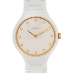 Rado True Thinline Diamond Ceramic White Dial Ladies Quartz Watch R27958722