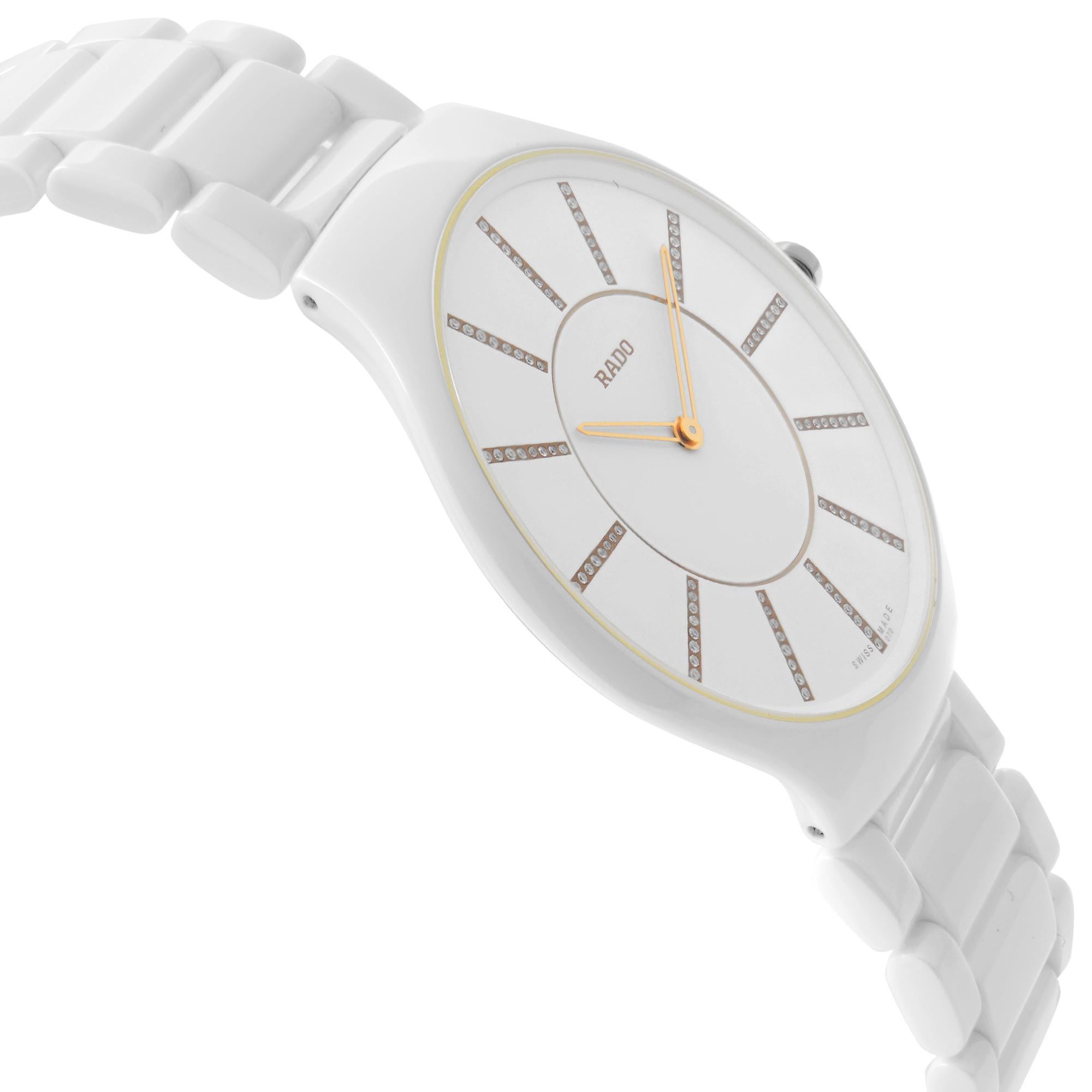 True Thinline Ceramic Weißes Diamant-Zifferblatt Quarz Unisex-Uhr R27957702 1