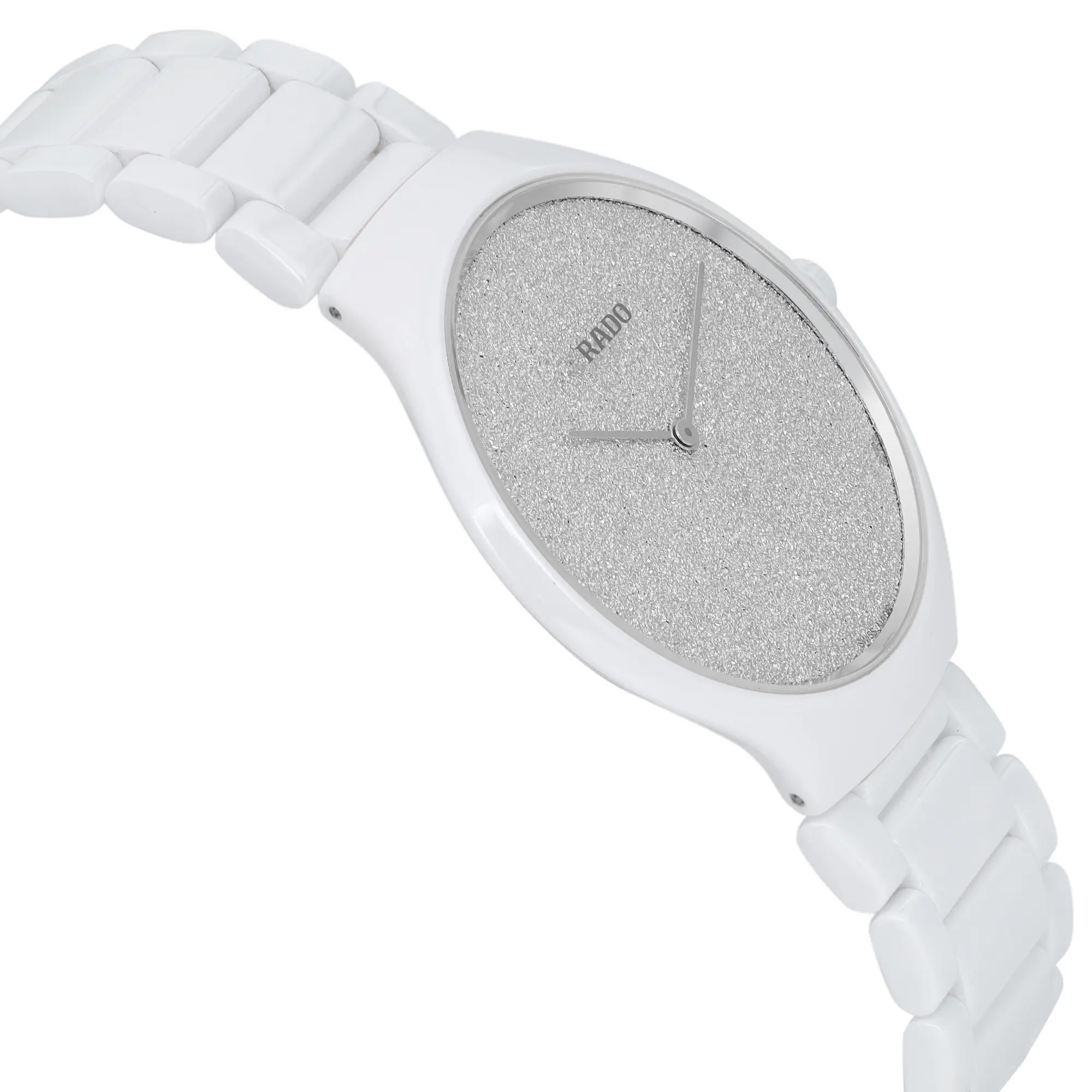 rado white ceramic watch with diamonds
