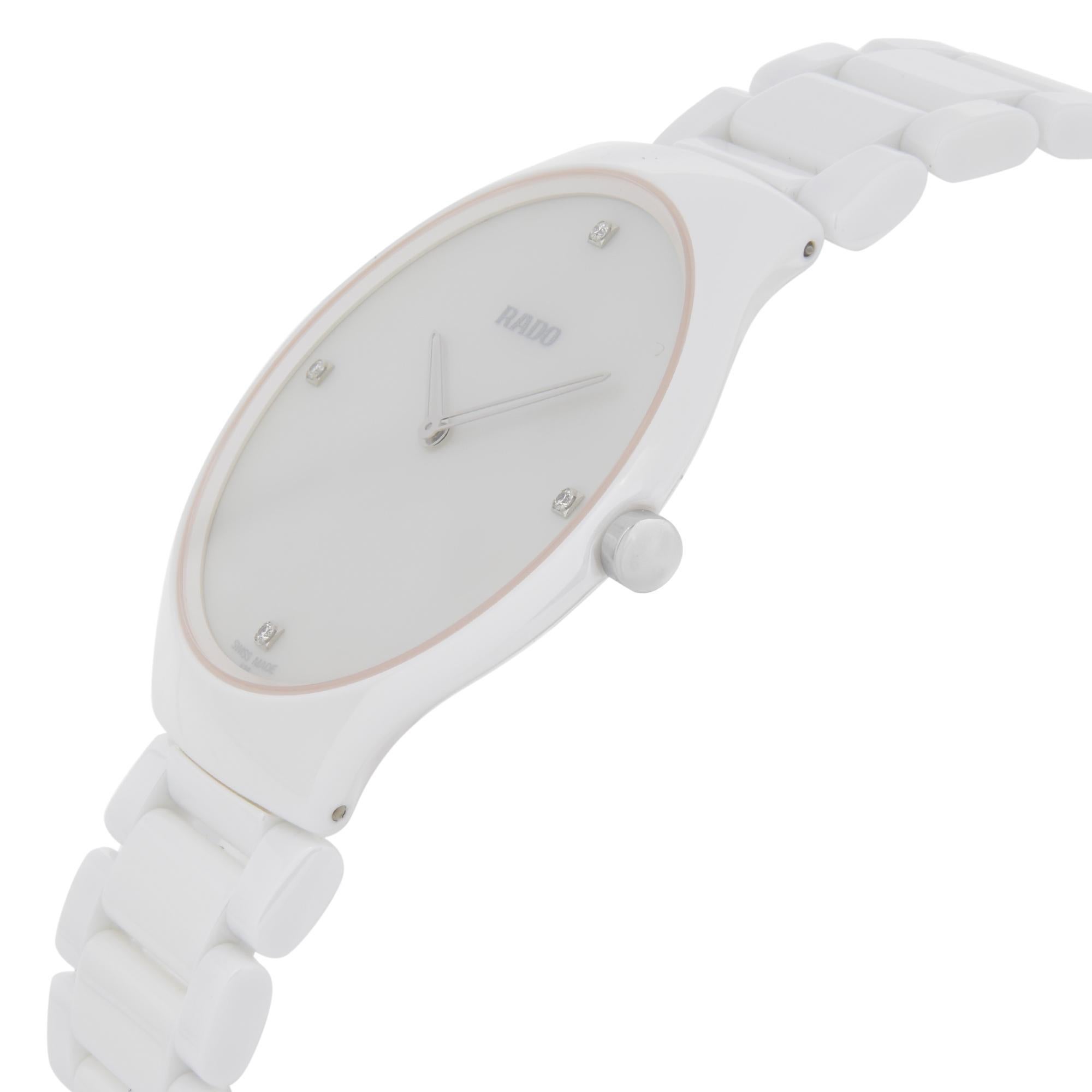 rado white stone watch
