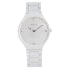 Rado True Thinline Weiß Keramik MOP Diamant Zifferblatt Herrenuhr R27957902