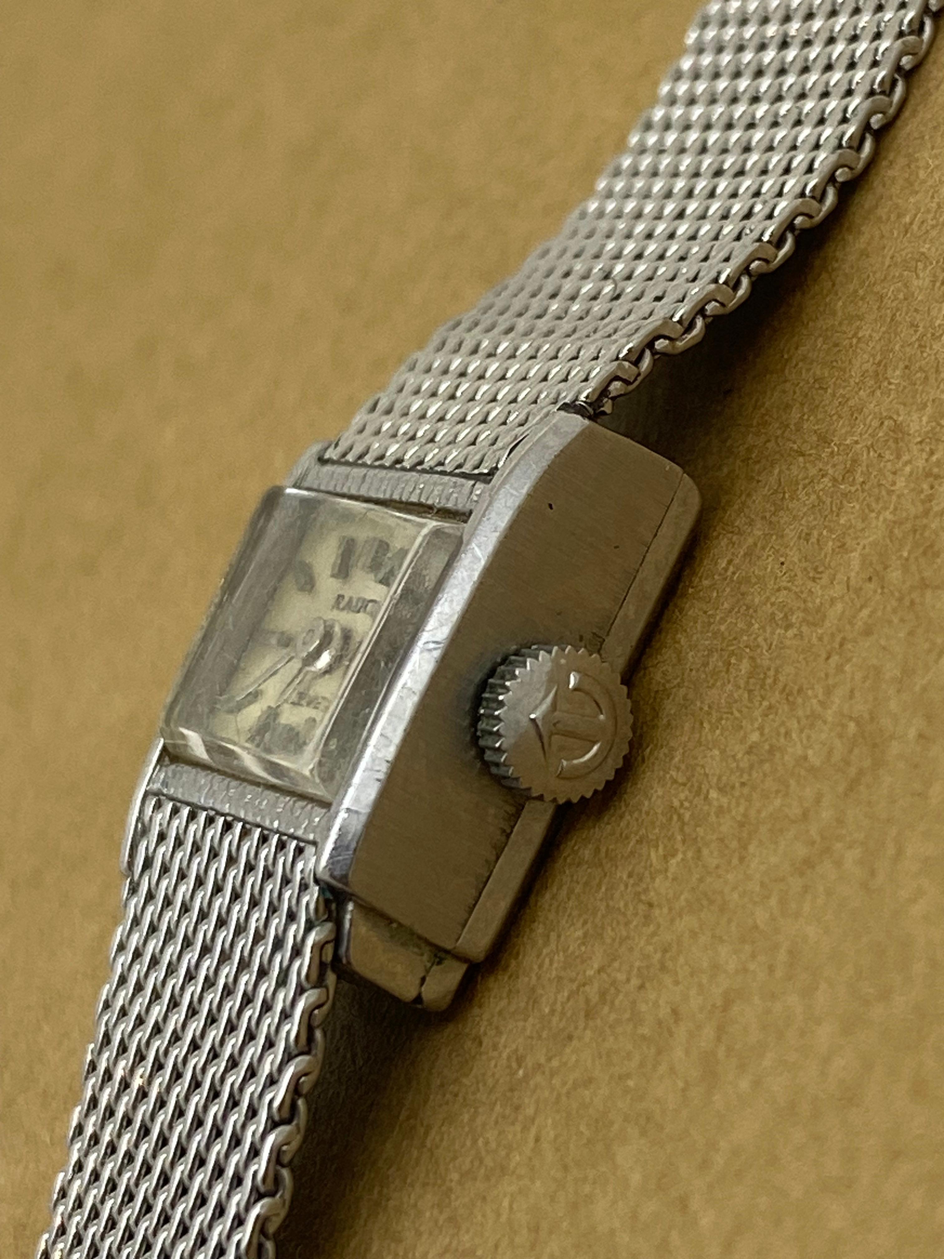 Retro Rado Vintage 1960's Swiss Manual S/Steel Integrated Mesh Bracelet Watch For Sale