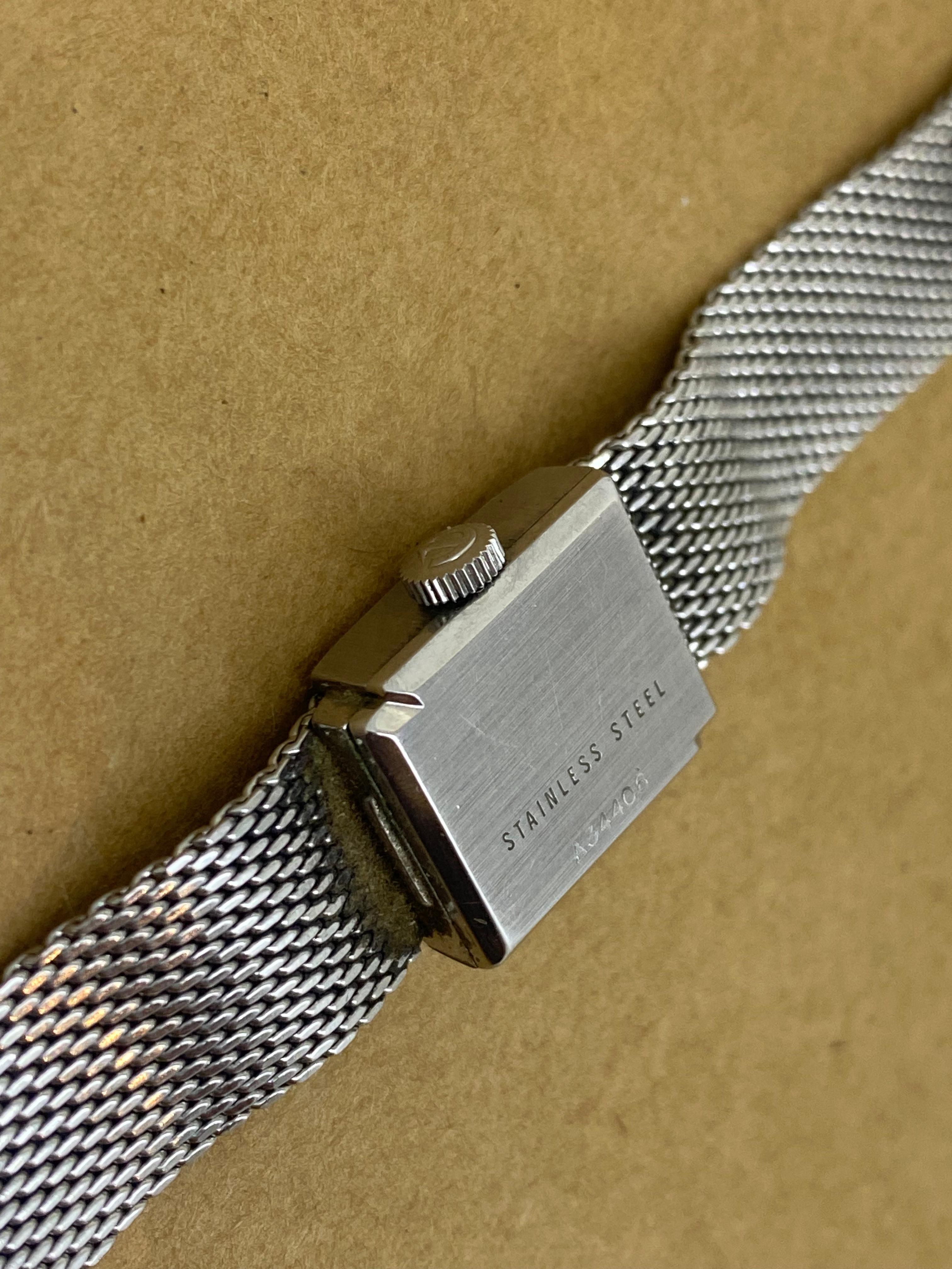 Men's Rado Vintage 1960's Swiss Manual S/Steel Integrated Mesh Bracelet Watch For Sale