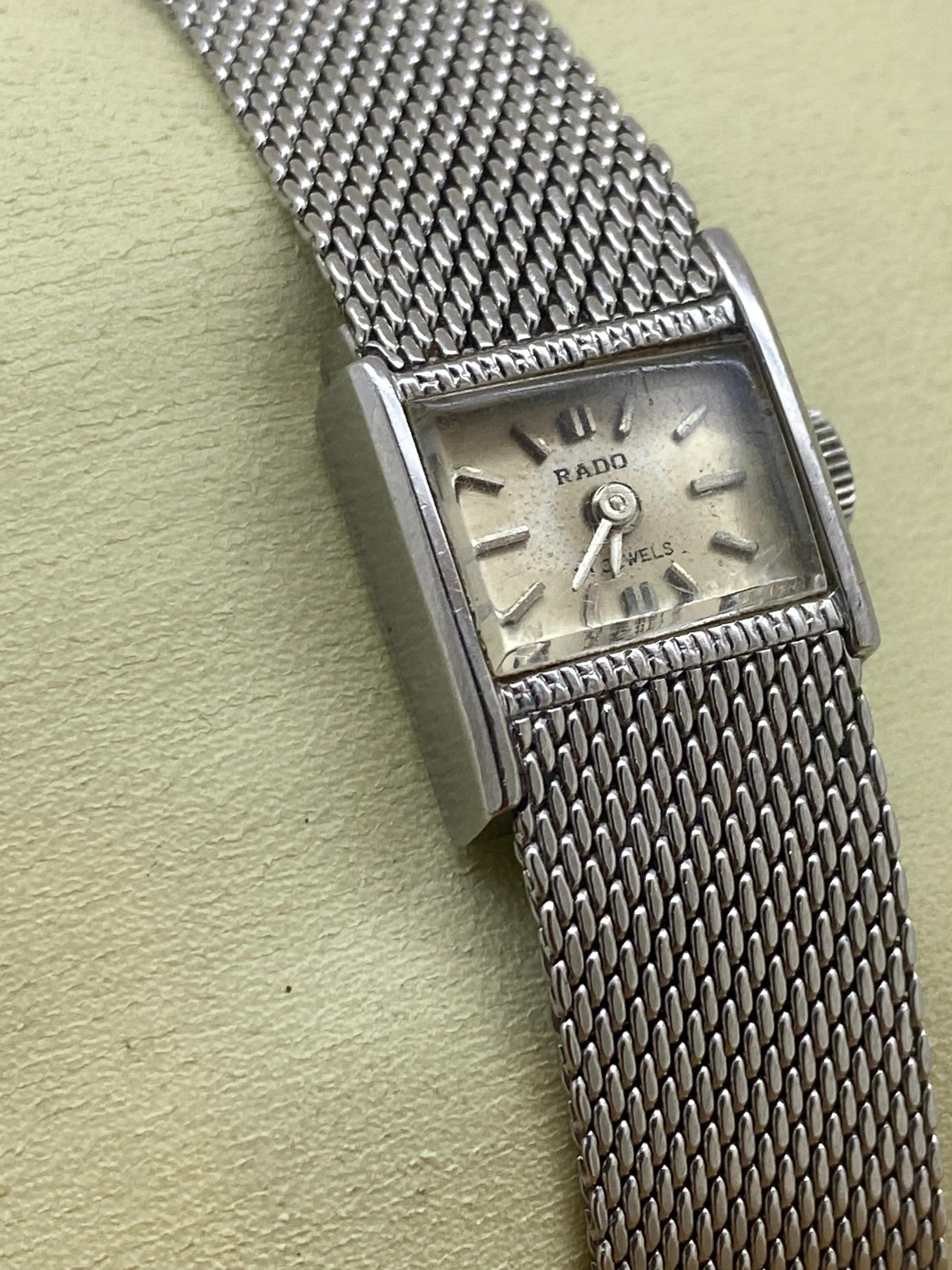 Rado Vintage 1960's Swiss Manual S/Steel Integrated Mesh Bracelet Watch For Sale 2