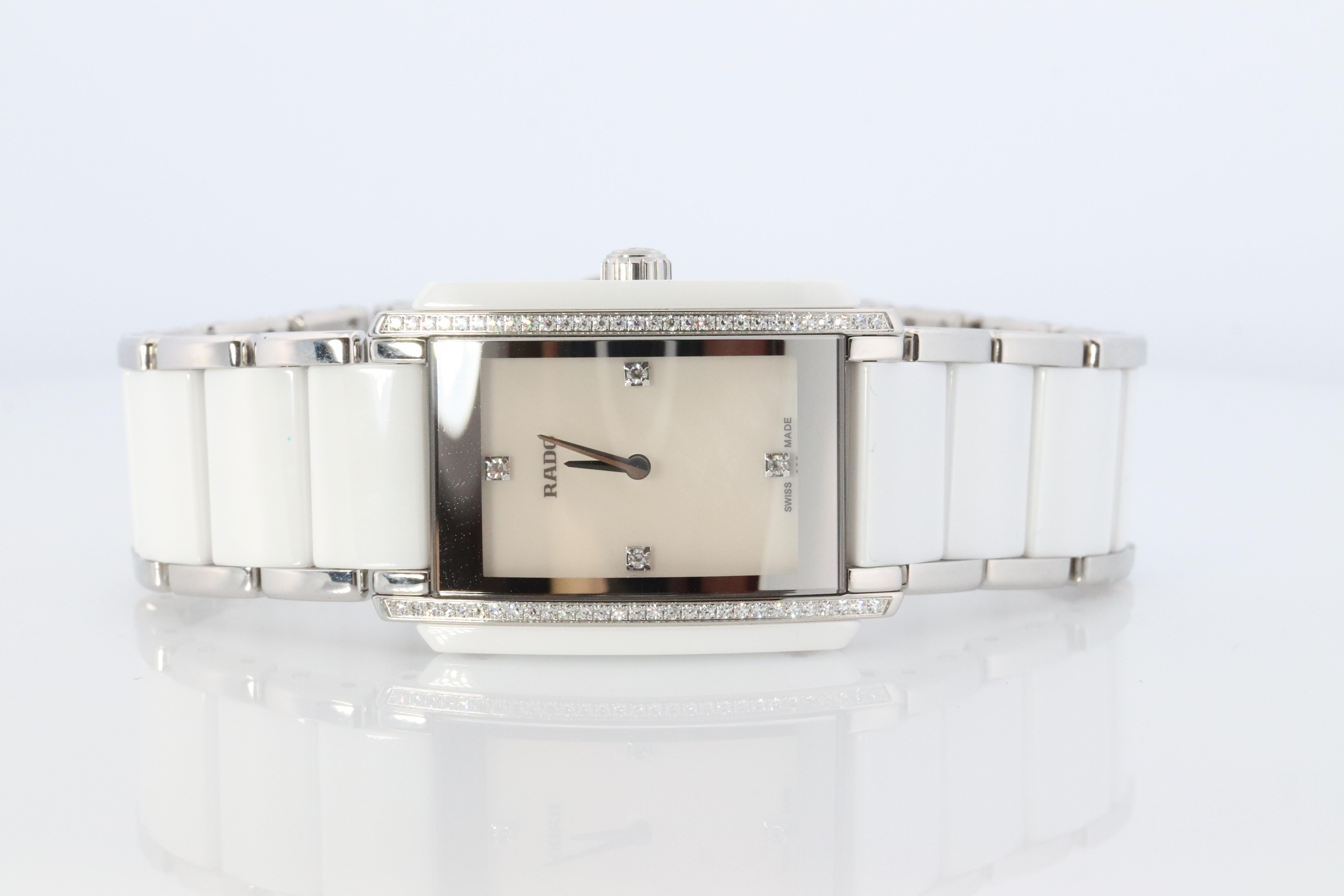 RADO Watch. Rado Ceramic Diamond Ladies. Rado Integral MOP Diamond Dial ...