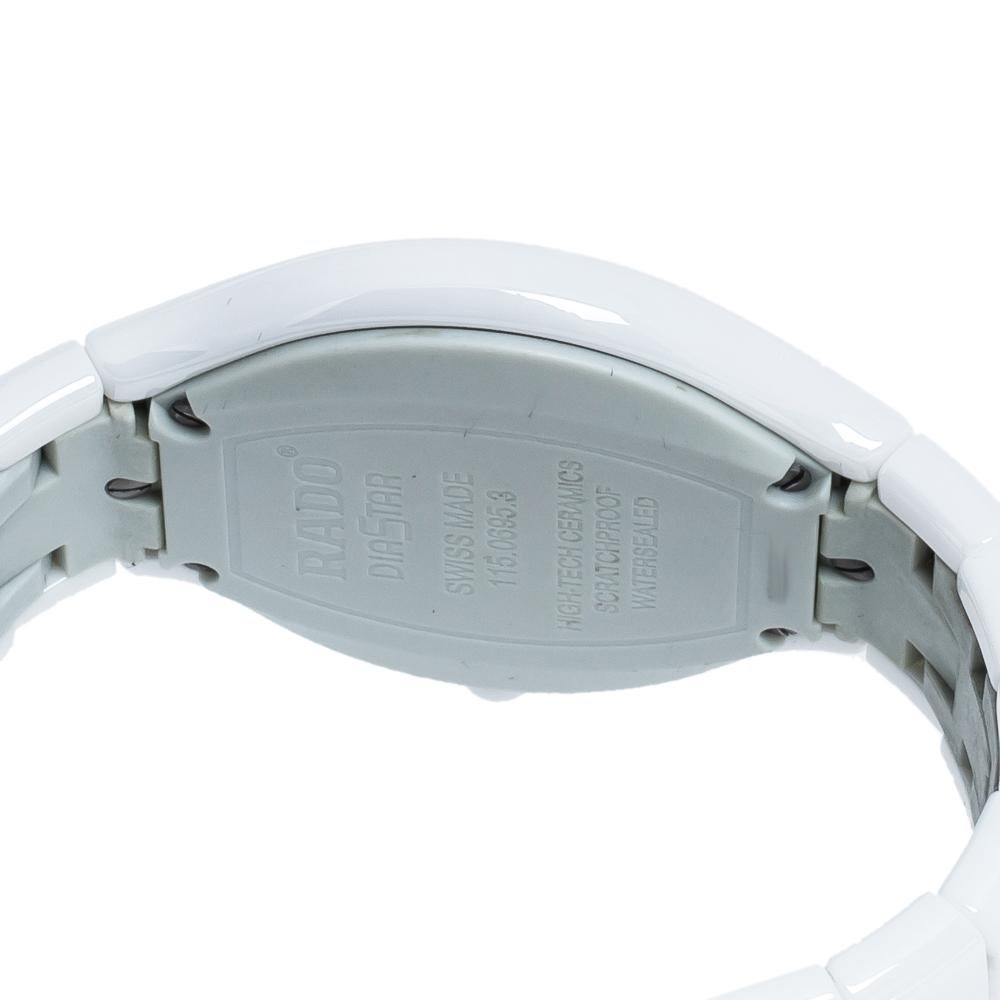 Contemporary Rado White Ceramic True Jubile R27695722 Men's Wristwatch 40 mm