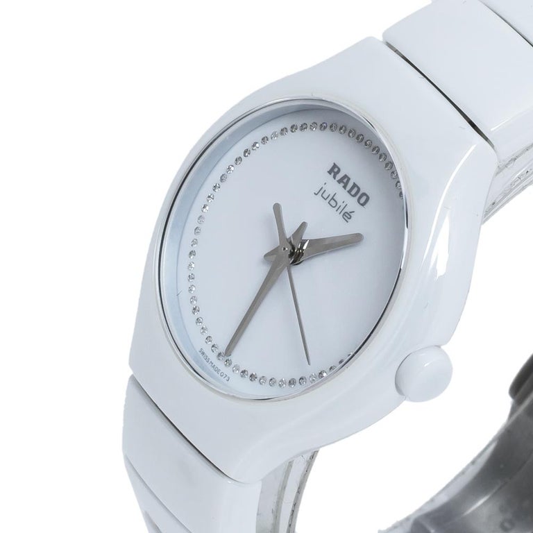 Rado White Ceramic True Jubile R27696732 Women's Wristwatch 27 mm at