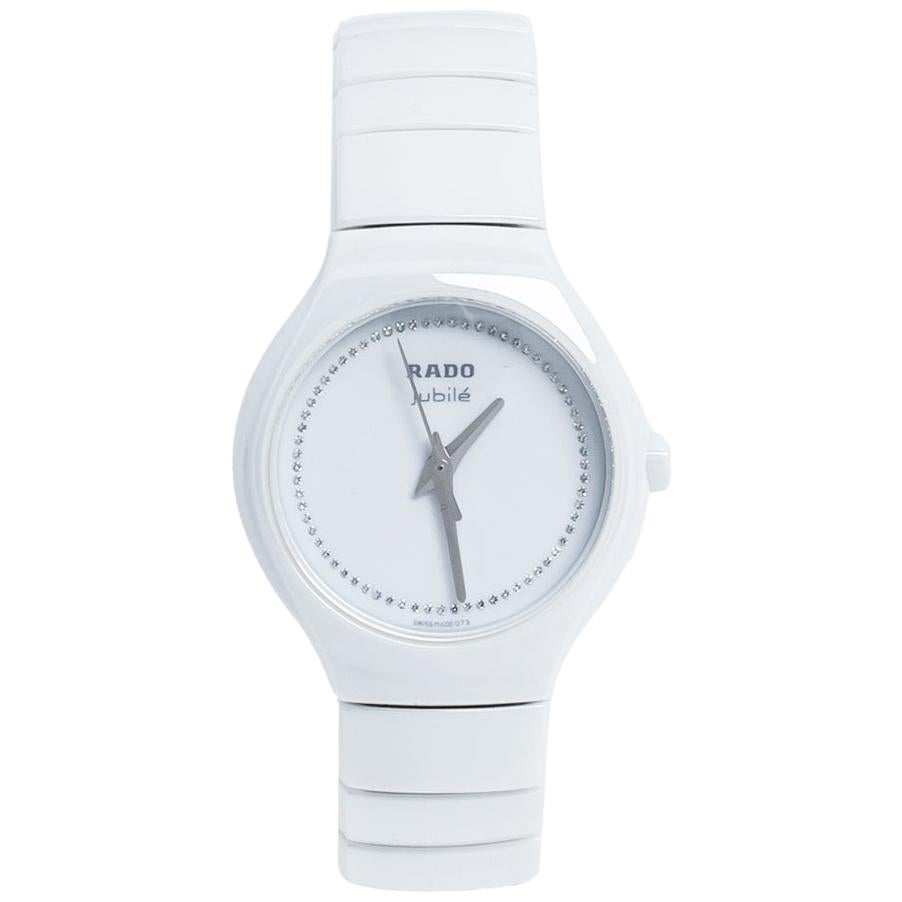 Rado White Ceramic True Jubile R27696732 Women's Wristwatch 27 mm at  1stDibs | rado white ceramic ladies watch, ladies rado jubile watch, rado  jubile watch women