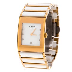 Rado White Mother of Pearl Gold Plated Steel Ceramic Integral Jubile R20791901 W