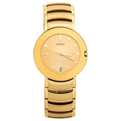 Rado Yellow Gold Plated Stainless Steel Coupole R2262773 Men's Wristwatch 35 mm