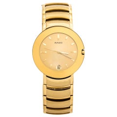 Rado Yellow Gold Plated Stainless Steel Coupole R2262773 Men's Wristwatch 35 mm