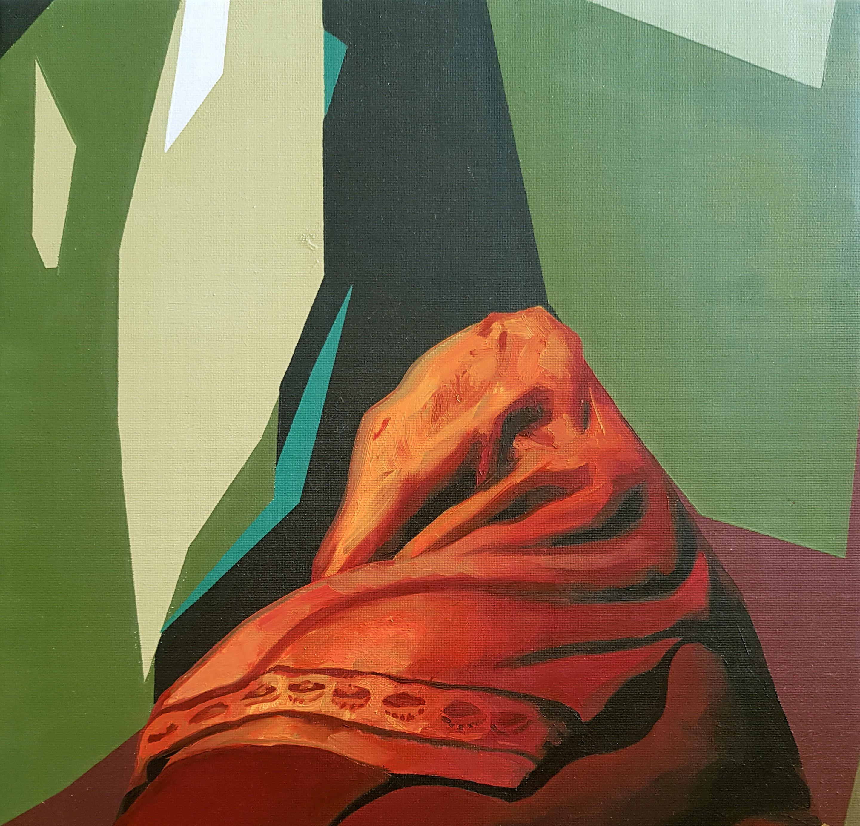 Le feu givr - 21e sicle, peinture, orange, vert, contemporain - Contemporain Painting par Radu Rodideal