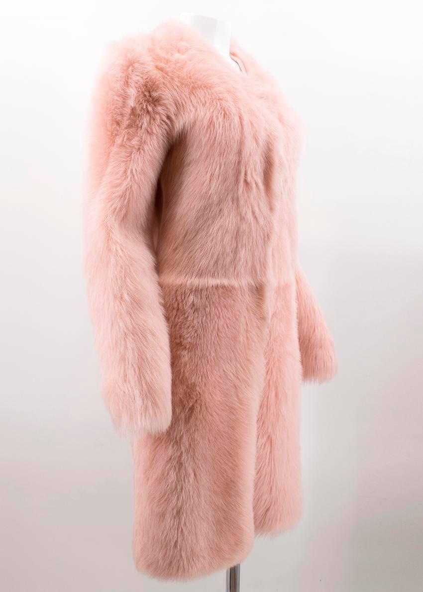 Raey Barley Sugar Pink Sheepskin Fur Coat Size XS For Sale 2