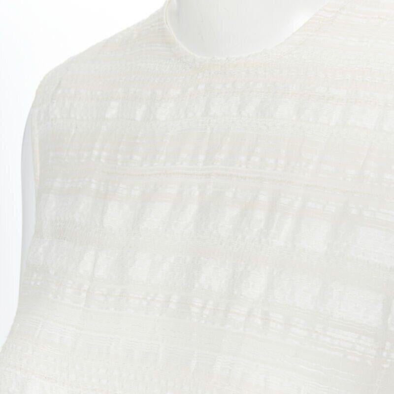 RAEY beige striped textured muslin semi sheer midi casual day dress UK6 XS
Reference: LNKO/A01509
Brand: Raey
Model: Day dress
Material: Linen, Silk
Color: Beige
Pattern: Striped
Closure: Zip
Extra Details: Semi sheer. Dual slit on both sides at