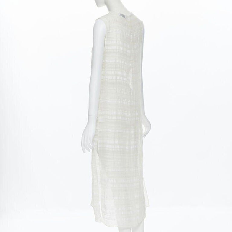 raey sheer dress RAEY Sheer Striped Relaxed Cotton Dress