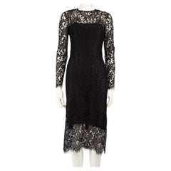 Raey Black Lace Long Sleeves Midi Dress Size S