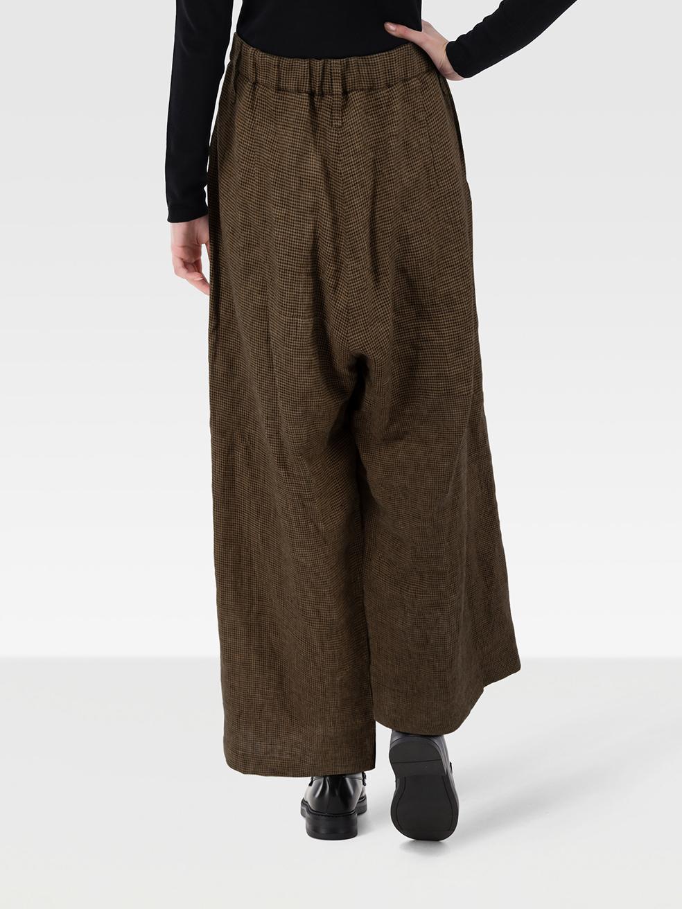CONDITION is Very Good. Hardly any visible wear to the trousers is evident on this used Raey designer resale item.
 
 
 
 Details
 
 
 Brown
 
 Linen
 
 Trousers
 
 Houndstooth patten
 
 Wide leg
 
 Elasticated waistband
 
 2x Side pockets
 
 Fly