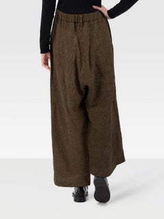 Raey Brown Houndstooth Wide Leg Trousers Size XL