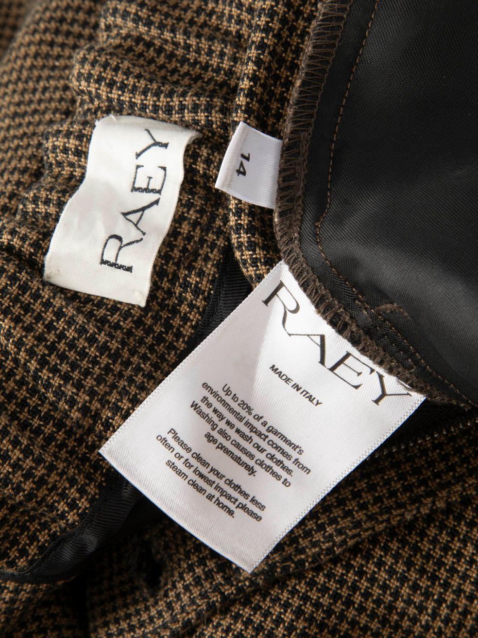 Raey Brown Houndstooth Wide Leg Trousers Size XL In Good Condition For Sale In London, GB