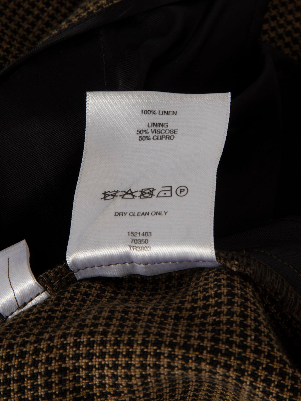 Donna Raey, pantaloni a gamba larga in pied-de-poule marrone, taglia XL in vendita