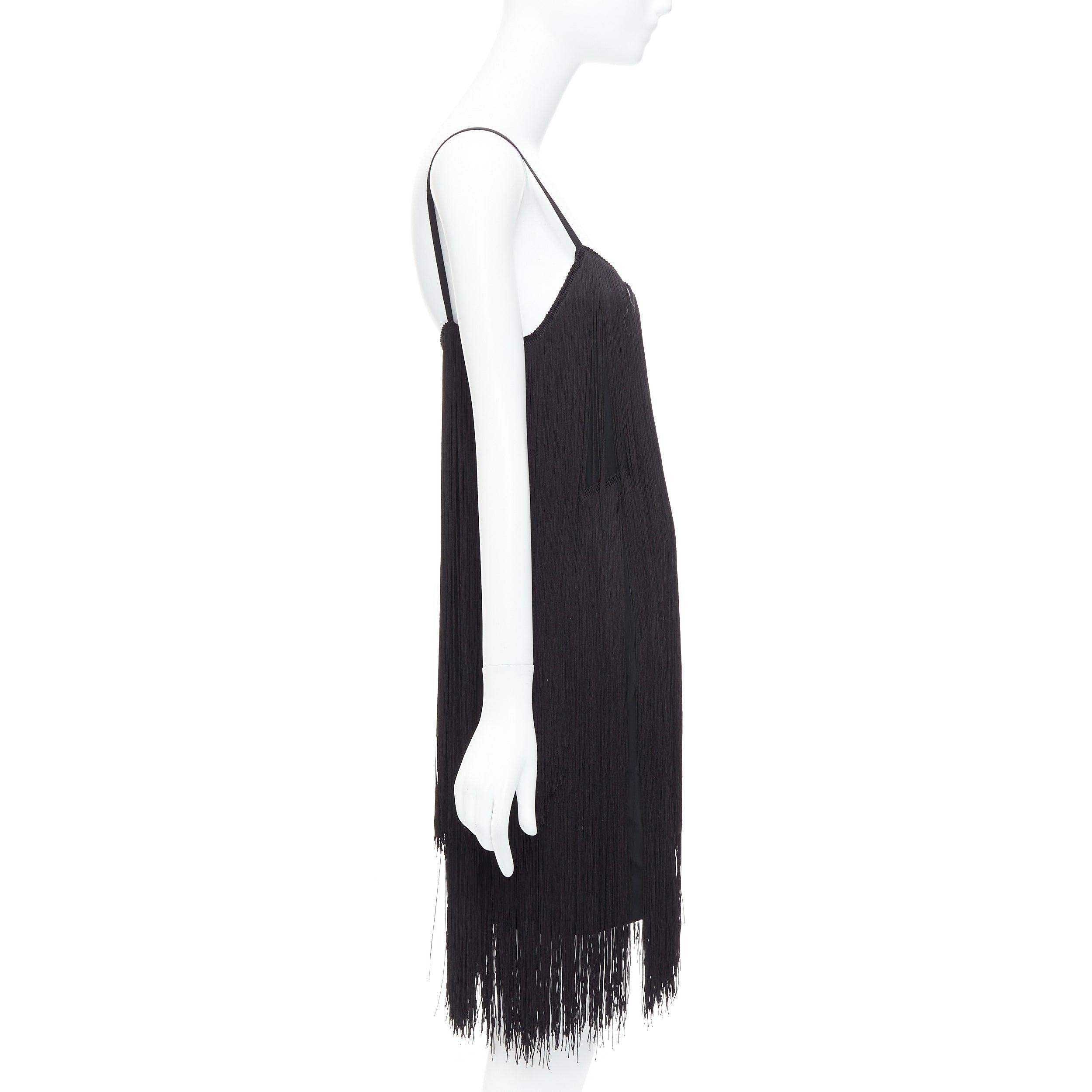 RAEY DR1210 Vestido de cóctel negro con flecos UK8 S en Excelente estado para la venta en Hong Kong, NT
