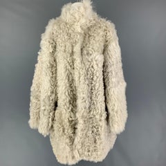 RAEY Size XL Cream Curly Lamb Shearling Coat