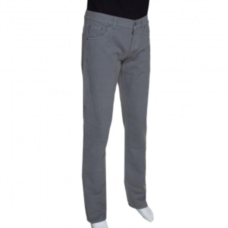 RAF by Raf Simons Graue Jeans aus Denim in Regular Fit, L im Zustand „Gut“ im Angebot in Dubai, Al Qouz 2
