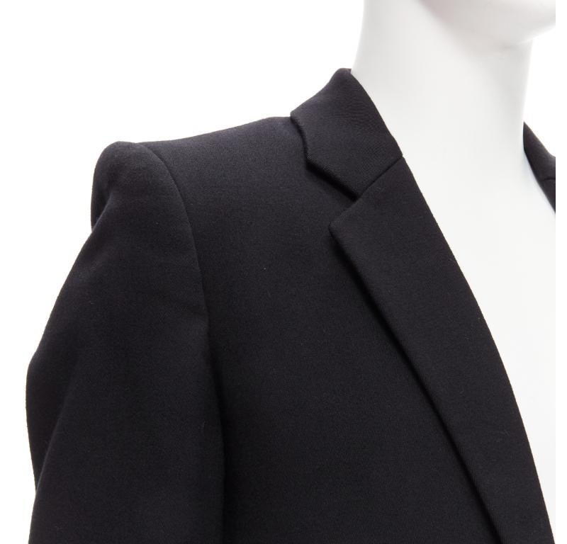 Raf Simons 1999 Vintage Runway nero lana pettinata raso giacca cappotto EU48 M in vendita 2