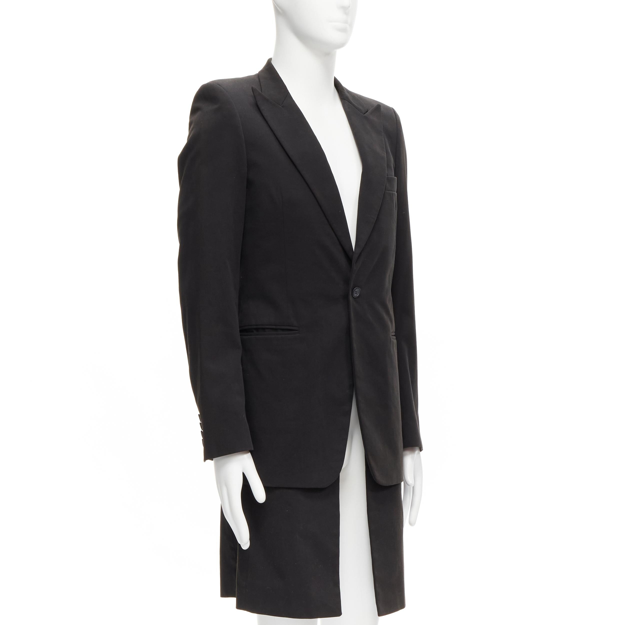 RAF SIMONS 2002 in cotone nero, giacca a strati staccabili e longilinea IT46 S In condizioni ottime in vendita a Hong Kong, NT