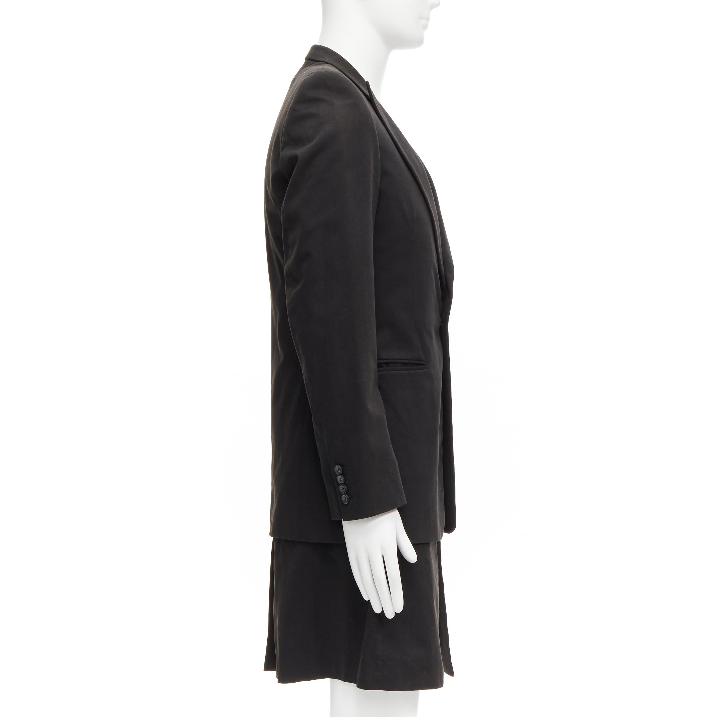 Men's RAF SIMONS 2002 cotton black detachable layered longline coat jacket IT46 S For Sale