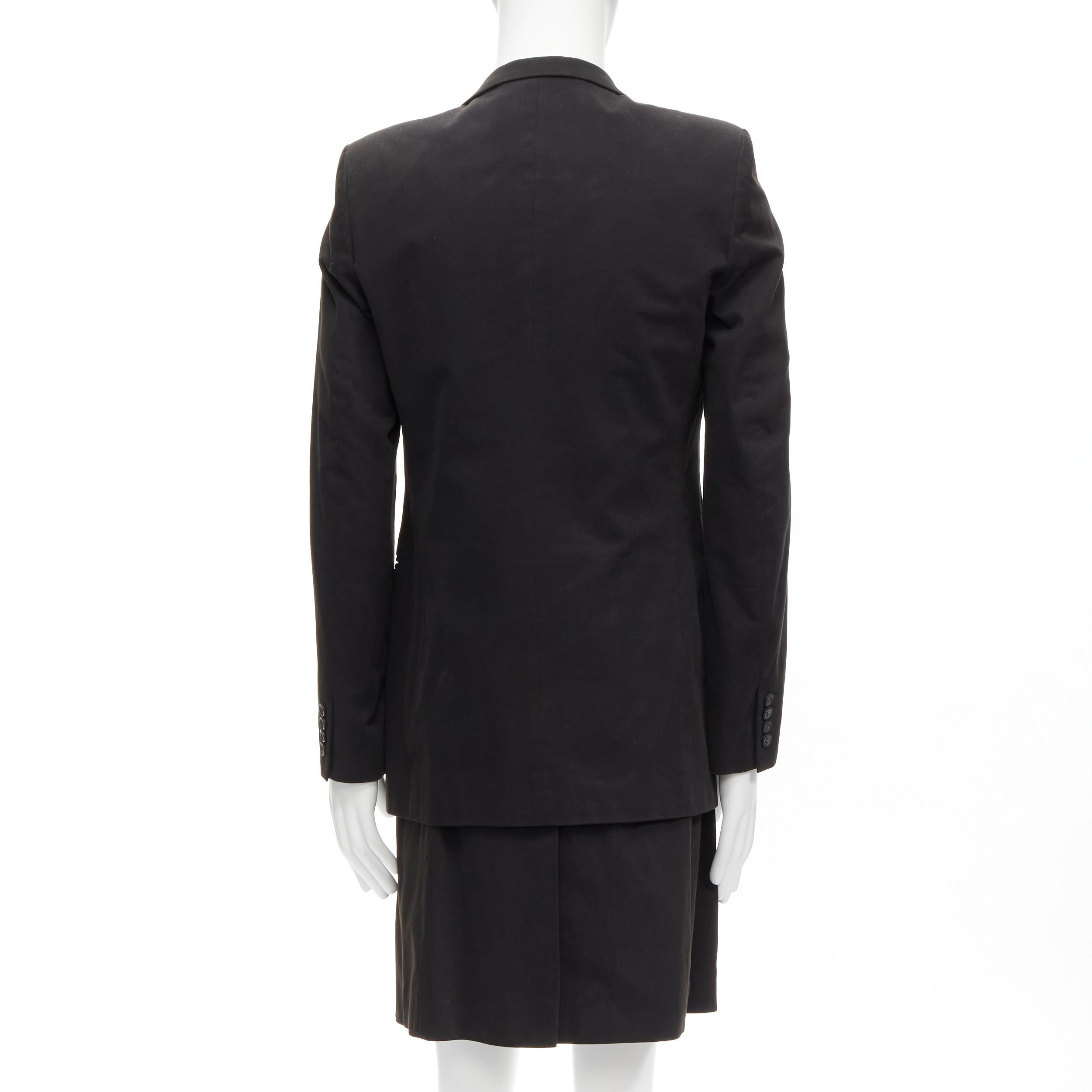 RAF SIMONS 2002 in cotone nero, giacca a strati staccabili e longilinea IT46 S in vendita 1