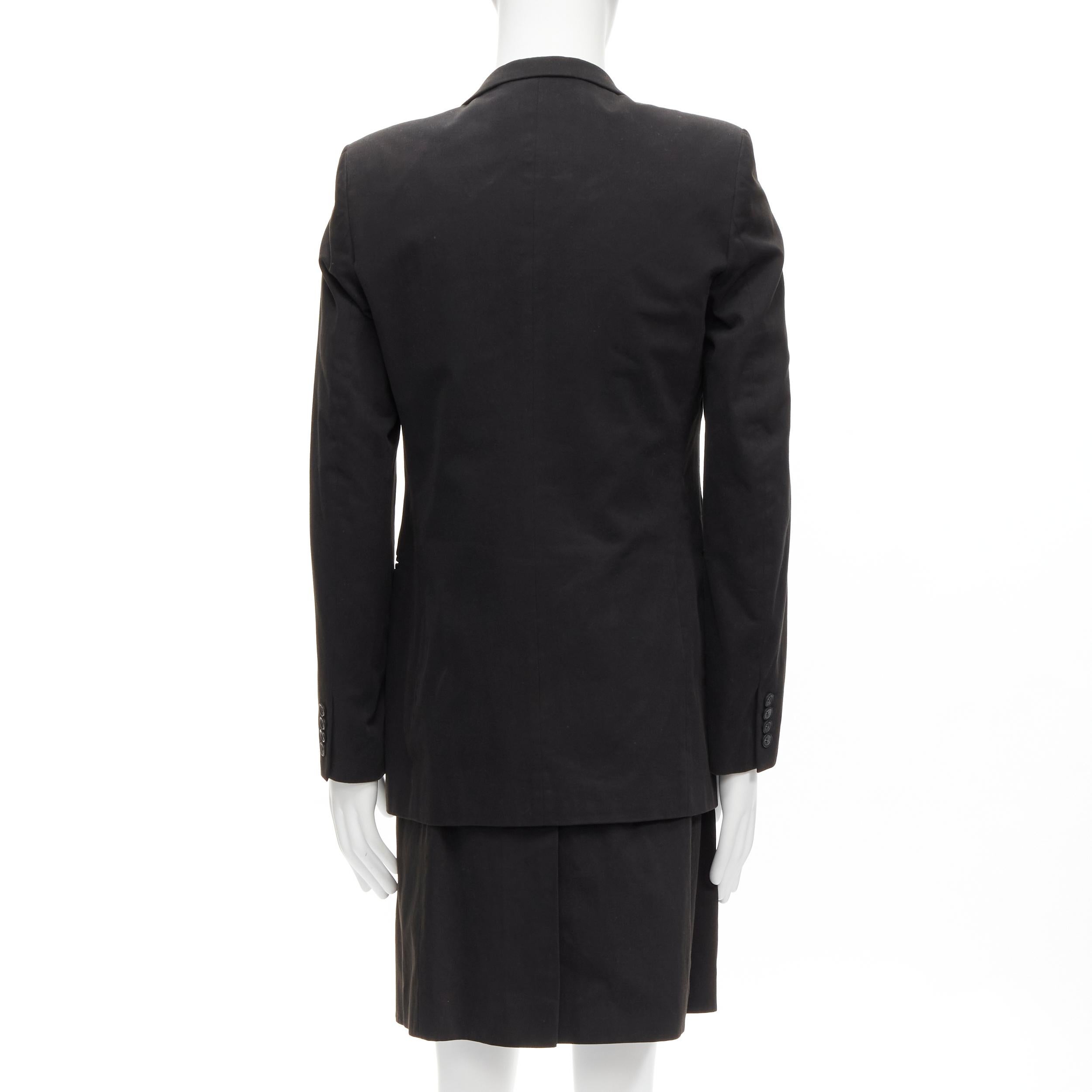 RAF SIMONS 2002 cotton black detachable layered longline coat jacket IT46 S For Sale 1