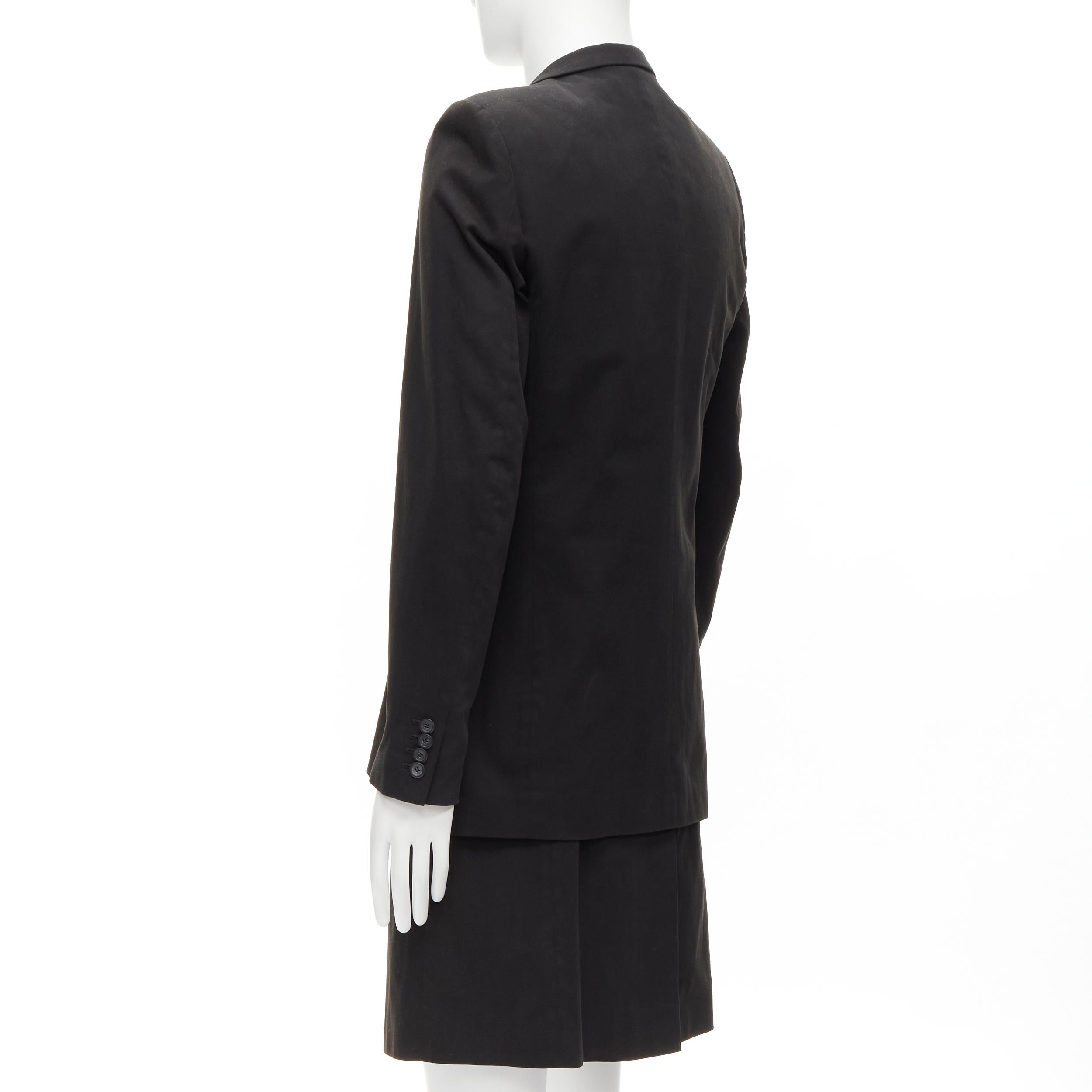 RAF SIMONS 2002 in cotone nero, giacca a strati staccabili e longilinea IT46 S in vendita 2