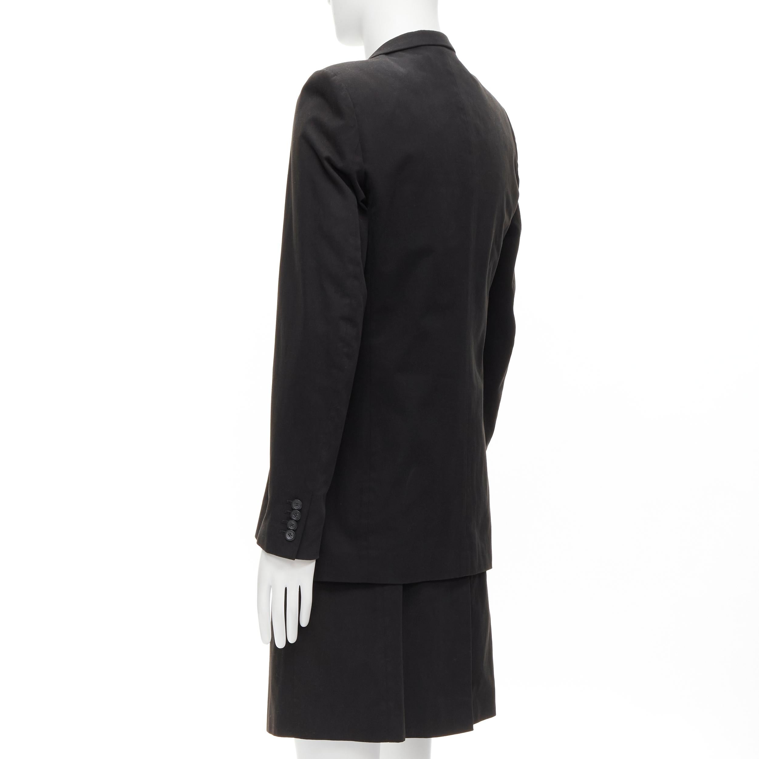 RAF SIMONS 2002 cotton black detachable layered longline coat jacket IT46 S For Sale 2