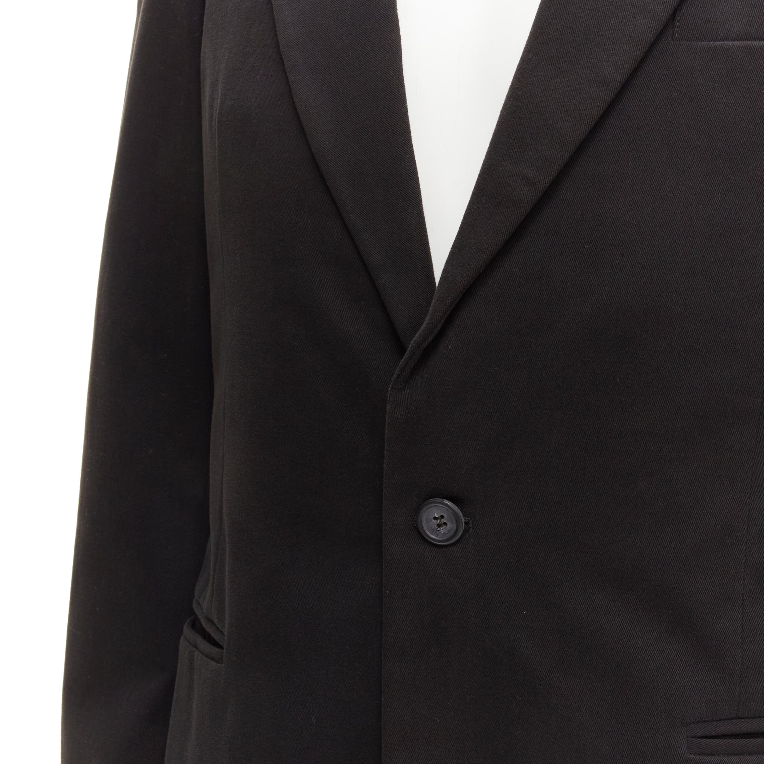 RAF SIMONS 2002 cotton black detachable layered longline coat jacket IT46 S For Sale 3