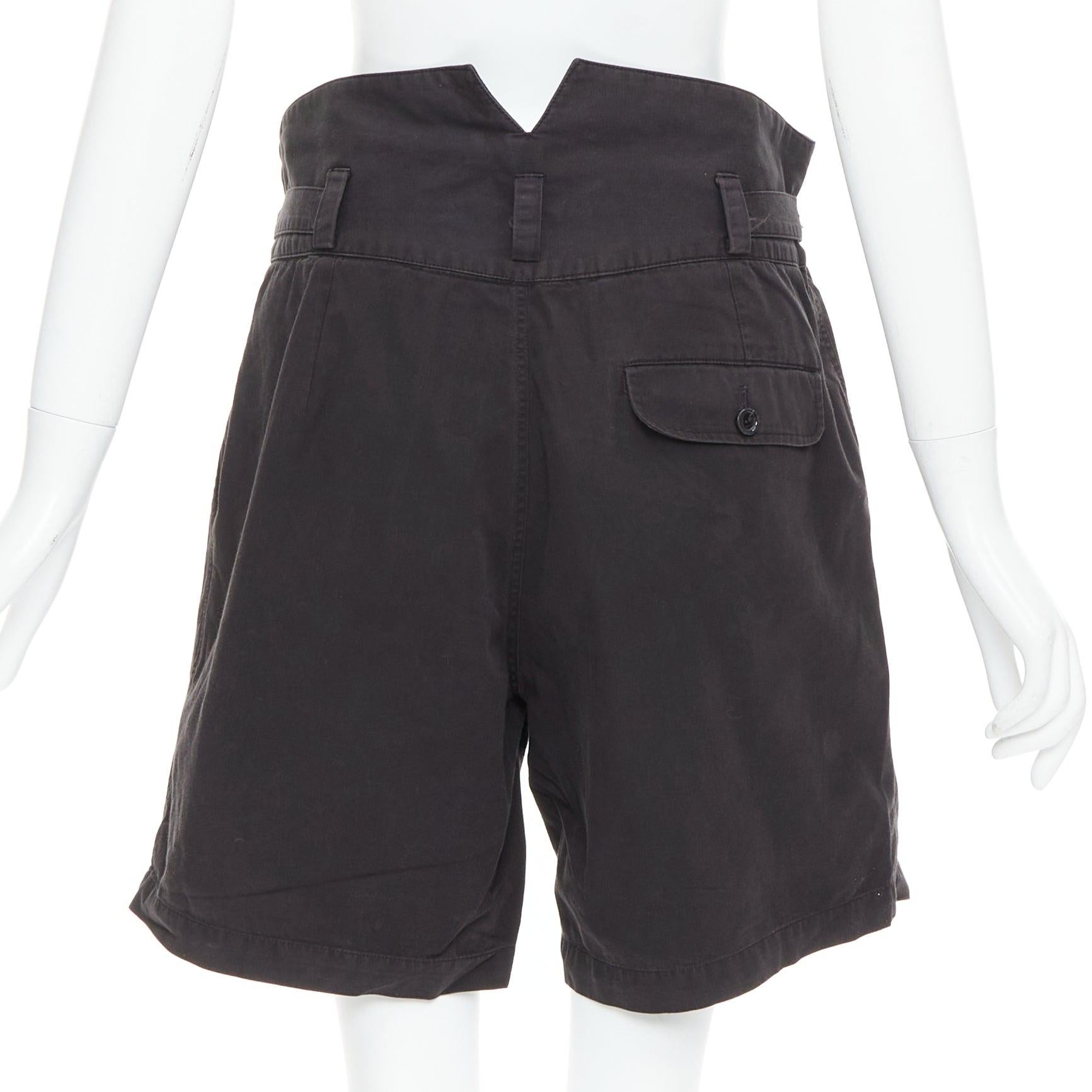 Men's RAF SIMONS 2006 black cotton high waist paperbag wide shorts EU50 XL For Sale