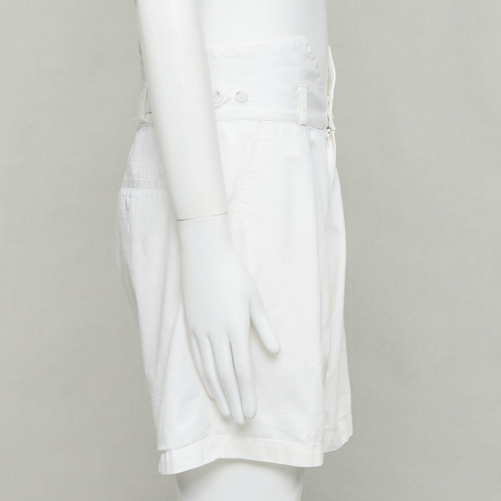 RAF SIMONS 2006 pantaloncini a vita alta in cotone a pieghe sul davanti EU50 L. In condizioni discrete in vendita a Hong Kong, NT