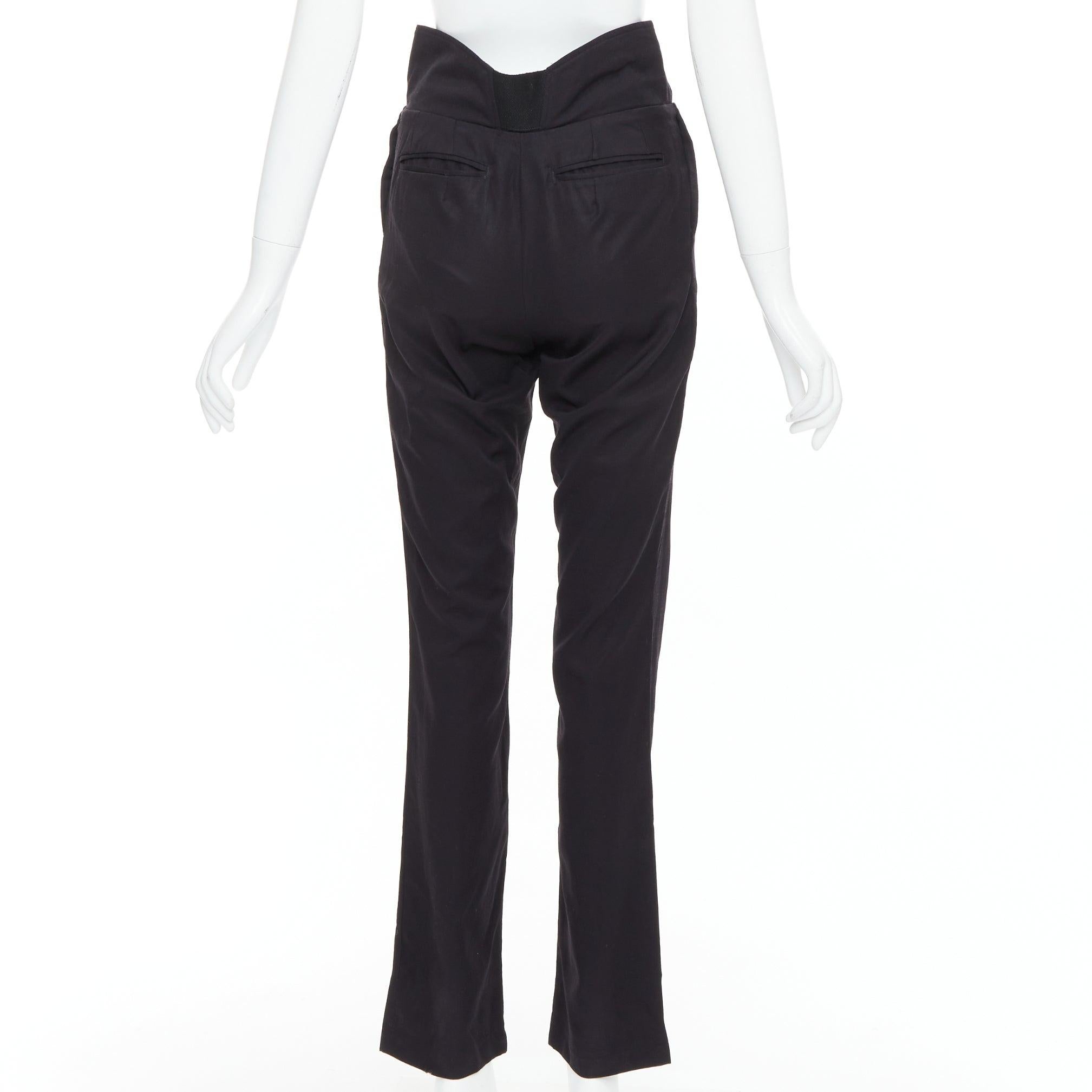 Donna Raf Simons 2007 pantaloni a vita alta in lana 100% neri IT48 M. I. in vendita