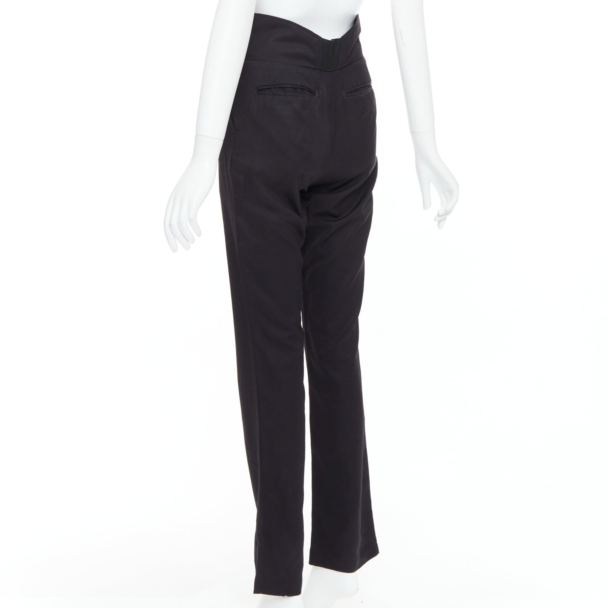 Raf Simons 2007 pantaloni a vita alta in lana 100% neri IT48 M. I. in vendita 1