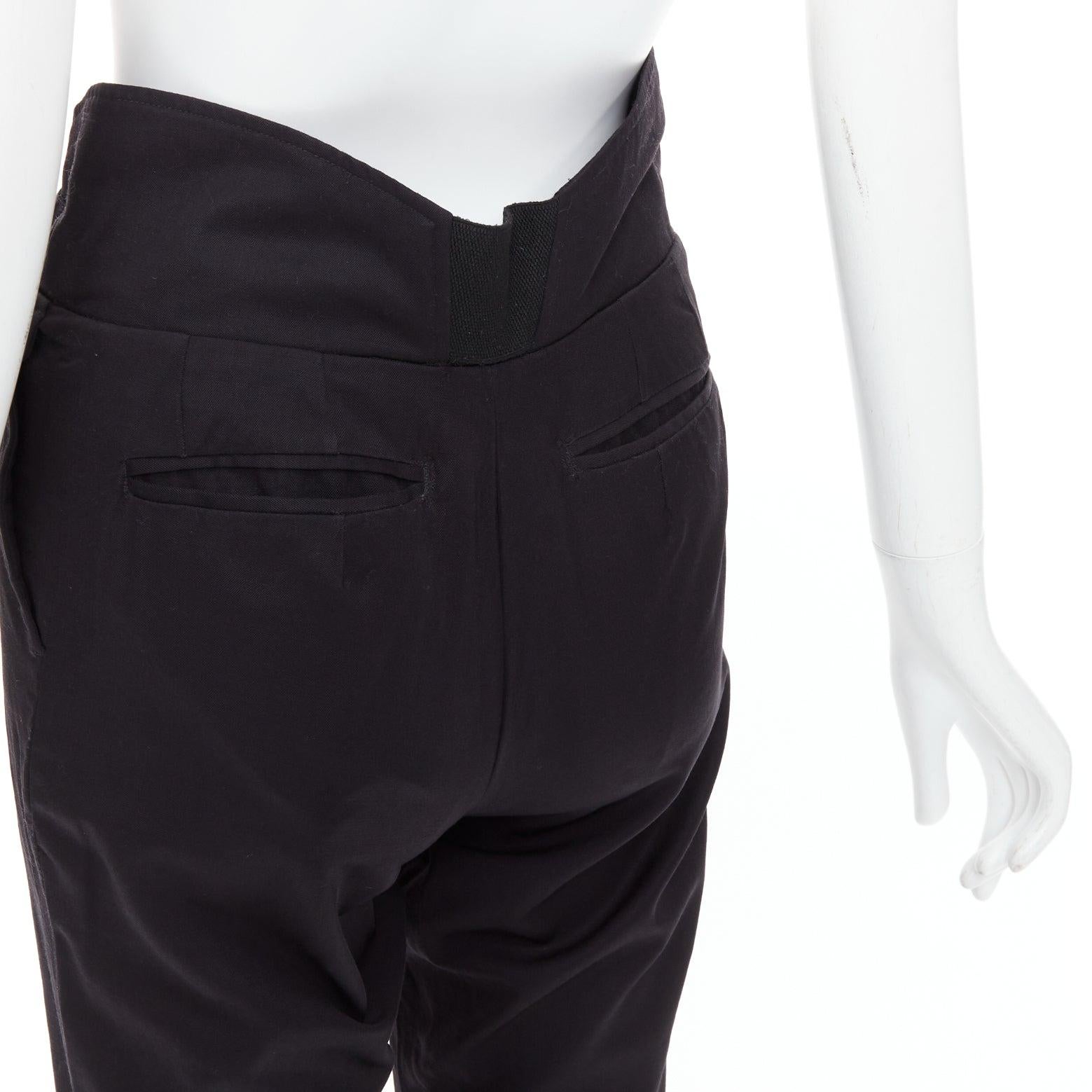 Raf Simons 2007 pantaloni a vita alta in lana 100% neri IT48 M. I. in vendita 2