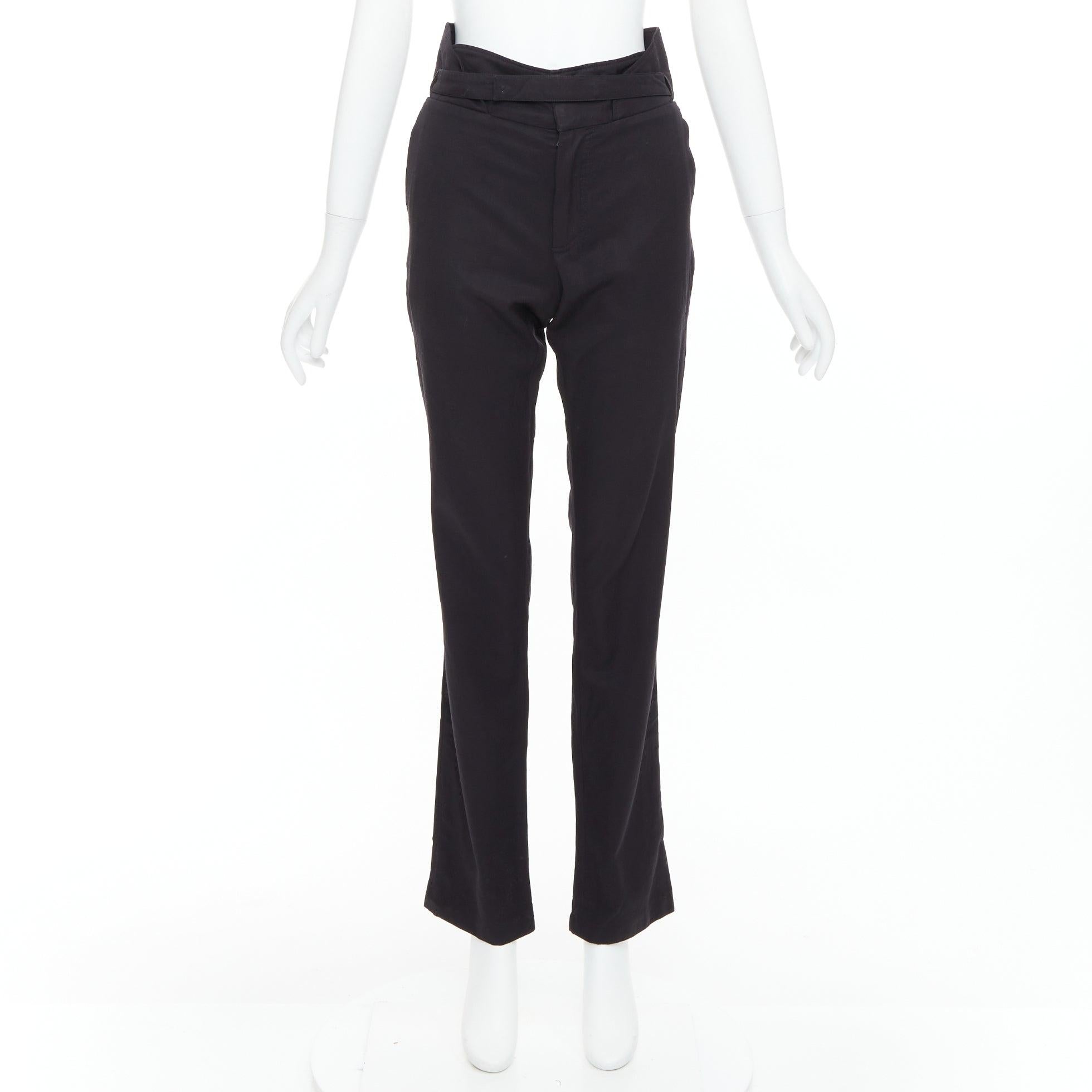 Raf Simons 2007 pantaloni a vita alta in lana 100% neri IT48 M. I. in vendita 4