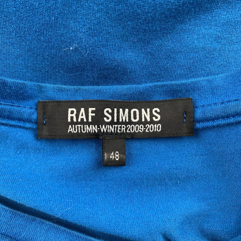 RAF SIMONS AUTUMN / WINTER 2009-2010 Size S Aqua Cotton Scoop Neck T ...