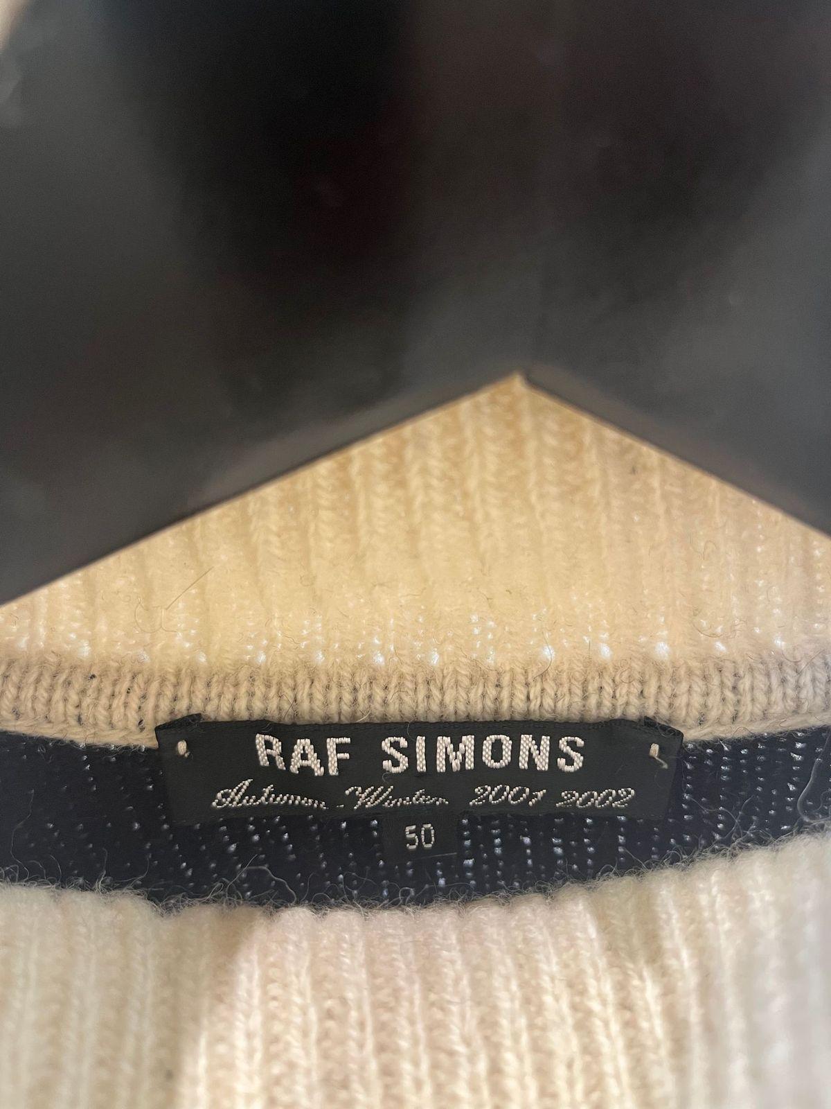 Beige Raf Simons AW 2001 Riot Riot Riot Distressed Knit Sweater